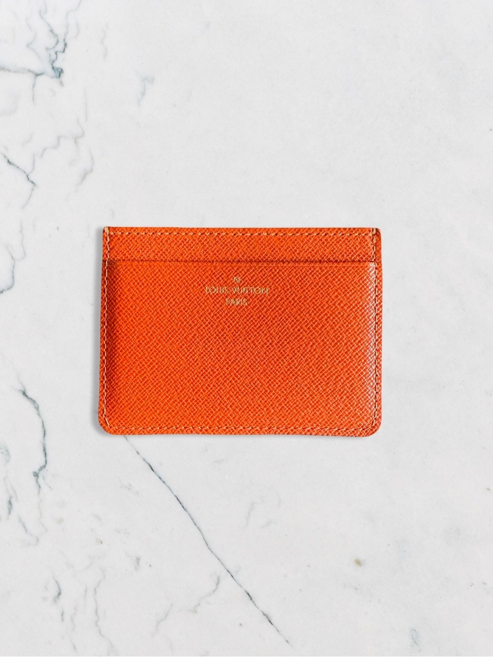 Louis Vuitton Calfskin Jeanne Wallet Insert Card Holder - Piment Orange